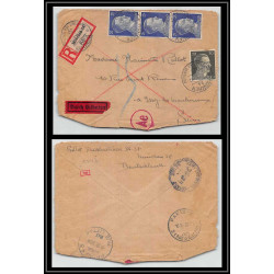 15927 allemagne reich recommandé censure guerre 39/45 ww2 munchen issy les moulineaux 1943 lettre cover 