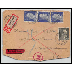 15927 allemagne reich recommandé censure guerre 39/45 ww2 munchen issy les moulineaux 1943 lettre cover 