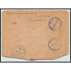 15927 allemagne reich recommandé censure guerre 39/45 ww2 munchen issy les moulineaux 1943 lettre cover 