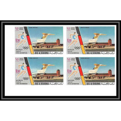 195c Ras Al Khaima MNH ** Mi N°724/729 B jeux olympiques olympic games munich 72 Non dentelé imperf bloc 4 cote 48