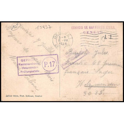 15937 allemagne feldpost holzminden p17 convois de rapatriés civils genève suisse 1916 ww1 guerre 14/18 carte postcard 