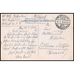 15938 allemagne feldpost 19 armeekorps ww1 1916 guerre 14/18 carte postcard 