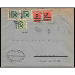 15957 allemagne reich affranchissement infla 1923 Woltwiesche lettre cover 