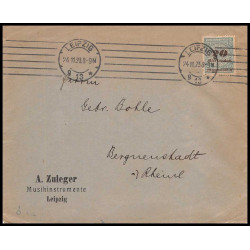 15963 allemagne reich infla N°324 krag zuleger leipzig 1923 seul sur lettre cover 
