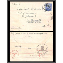 15974 allemagne reich censure guerre 39/45 ww2 wien osterreich 1941 kusnacht suisse lettre cover 