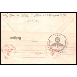 15974 allemagne reich censure guerre 39/45 ww2 wien osterreich 1941 kusnacht suisse lettre cover 