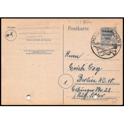 15984 allemagne Occupation Alliée Ganzsache sowjetische zone markneukirchen 1949 carte postale entier stationery 