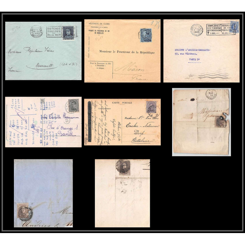 15987 belgique lot de 8 lettre et documents depuis 1949 cover 