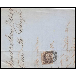 15989 belgique Leopold 10c brun non dentelé sur fragment 