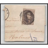 15991 belgique Leopold 10c brun non dentelé anvers 1861 sur fragment 