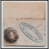 15992 belgique Leopold 10c brun non dentelé anvers 1859 sur fragment 