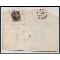 15993 belgique Leopold 10c brun non dentelé malines sur fragment 