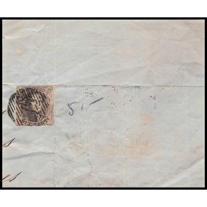 15994 belgique Leopold 10c brun non dentelé sur fragment 
