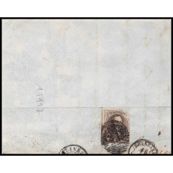 15997 belgique Leopold 10c brun non dentelé bruxelles sur fragment 