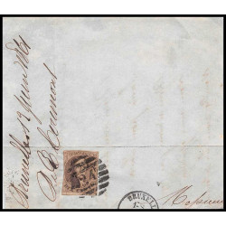 16001 belgique Leopold 10c brun non dentelé bruxelles sur fragment 