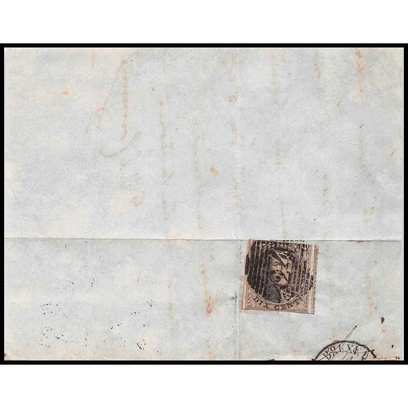 16006 belgique Leopold 10c brun non dentelé bruxelles sur fragment 