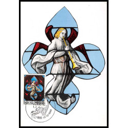 16060 mons eglise church st waudru 1969 Belgique carte maximum