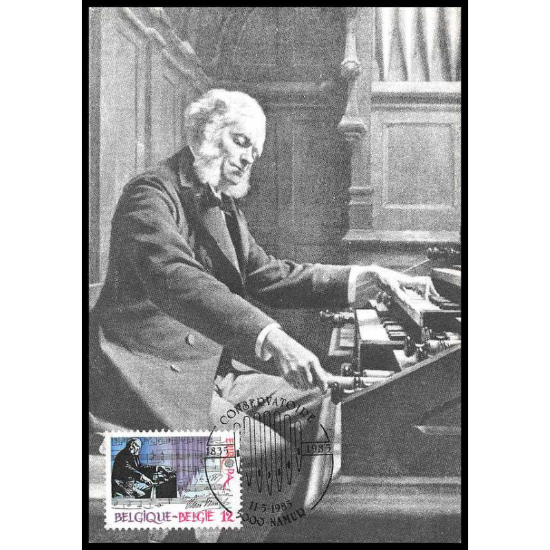 16063 cesar franck 1985 musique music Belgique carte maximum