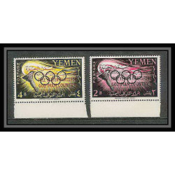 197 yemen kingdom MNH ** Mi N°6/7 A 1962 jeux olympiques olympic games cote 10 euros overprinted in red