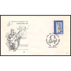 16122 fdc folklore 1964 lettre cover argentine argentina