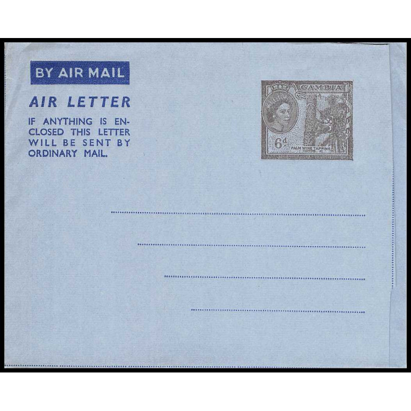 16176 6d neuf TB aérogramme air letter entier stationery gambia gambie