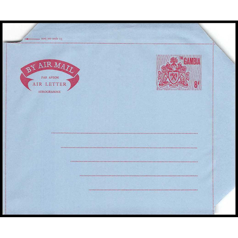 16178 8d neuf TB aérogramme air letter entier stationery gambia gambie