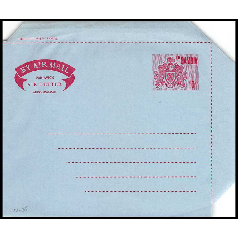 16179 10d neuf TB aérogramme air letter entier stationery gambia gambie