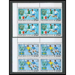 198b Fujeira MNH ** Mi N°544/549 A Football (Soccer) Mexico 70 bloc 4