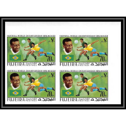 199b Fujeira MNH ** Mi N°544/549 B bloc 4 Non dentelé imperf Football (Soccer) Mexico 70