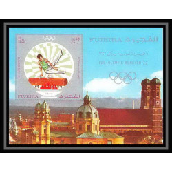 200 - Fujeira MNH ** Mi bloc N°53 B Non dentelé imperf jeux olympiques olympic games MUNICH 72 pommel horse
