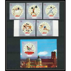 200b Fujeira MNH ** Mi N°673/677 Bloc 53B Non dentelé imperf jeux olympiques olympic games MUNICH 72 escrime