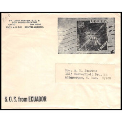 16429 sos from ecuador olympics 1968 mexico enveloppe entier stationery equateur 