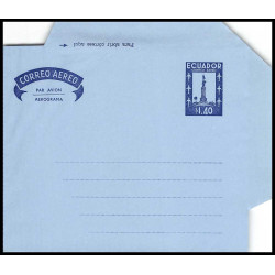 16434 1$40 bleu neuf TB par avion aérogramme air letter entier stationery equateur ecuador