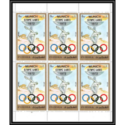 202a - Fujeira MNH ** Mi N°882 + A/B 882 jeux olympiques olympic games MUNICH 72 feuilles sheets thrower discus 