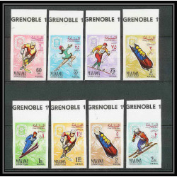 205 - Manama MNH ** Mi N°47/54 B Non dentelé imperf jeux olympiques olympic games grenoble 68 hockey bob 