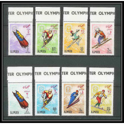 207 - Ajman MNH ** Mi N°199/206 A jeux olympiques olympic games grenoble 68 hockey bob ski skating jumping