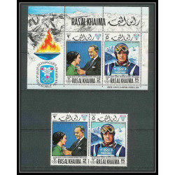 212 - Ras al khaima MNH ** Mi N°253 /258 A +345/346 A + bloc N°75 A jeux olympiques olympic games GRENOBLE 68