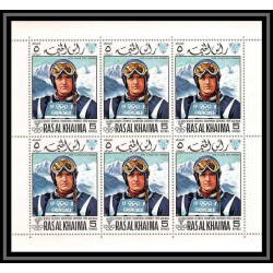 212a Ras al khaima MNH ** Mi N°253 /258 A + 345/346 A jeux olympiques olympic games GRENOBLE 68 feuilles sheets