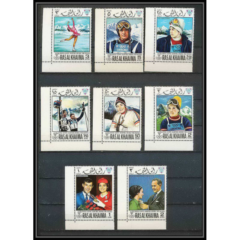 212b - Ras al khaima MNH ** Mi N°253 /258 A +345/346 A jeux olympiques olympic games GRENOBLE 68