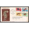 16970 Sc N°676-679 Animals 1961 jaguar pecari tirage numéroté 500 ex lettre cover ecuador equateur fdc