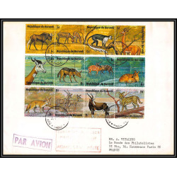 16972 1161/1172 animaux animals 1975 par avion lettre cover burundi fdc