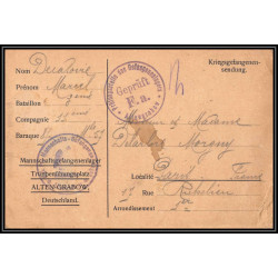 16987 alten-grabow 1915 delarbre paris richelieu guerre censure 14/18 ww1 lettre kriegsgefangenenpost allemagne germany