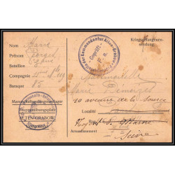 17001 alten-grabow 1915 delarbre paris richelieu guerre censure 14/18 ww1 lettre kriegsgefangenenpost allemagne germany
