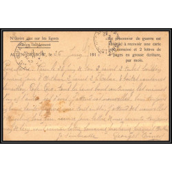 17001 alten-grabow 1915 delarbre paris richelieu guerre censure 14/18 ww1 lettre kriegsgefangenenpost allemagne germany