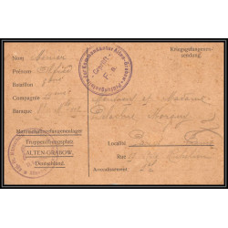 17008 alten-grabow 1915 delarbre paris richelieu guerre censure 14/18 ww1 lettre kriegsgefangenenpost allemagne germany