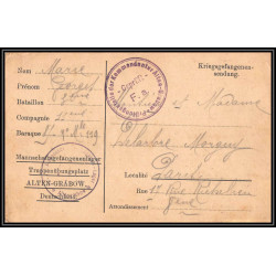 17010 alten-grabow 1915 delarbre paris richelieu guerre censure 14/18 ww1 lettre kriegsgefangenenpost allemagne germany