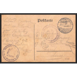 17015 alten-grabow 1915 delarbre paris richelieu guerre censure 14/18 ww1 lettre kriegsgefangenenpost allemagne germany
