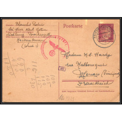 17027 guerre 1943 friedrichshafen censure 39/45 ww2 reich allemagne germany carte postcard entier stationery