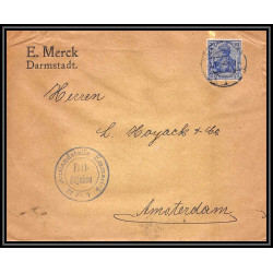 17036 Merck Darmstadt guerre censure 14/18 Auslandsstelle Emmerich ww1 allemagne germany lettre cover