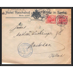 17037 hotel reichshof zittau 1916 guerre censure 14/18 ww1 Auslandsstelle Emmerich amsterdam allemagne germany